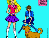 Dibujo Barbie con su perrito y una amiga pintado por ainhoasenmor