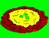 Dibujo Espaguetis con queso pintado por melosa
