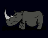 Dibujo Rinoceronte y mariposa pintado por jandrey1508
