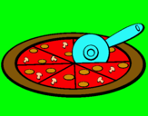 Dibujo Pizza pintado por htiuj