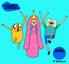 Dibujo Jake, Princesa Chicle y Finn pintado por boin
