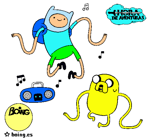 Finn y Jake escuchando música