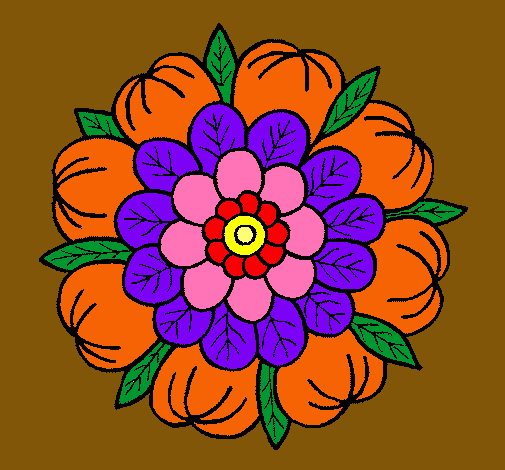 Dibujo Mandala floral pintado por Mariwhis