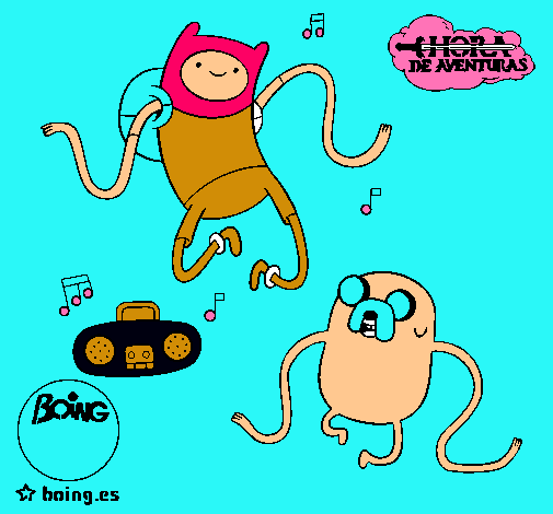 Finn y Jake escuchando música