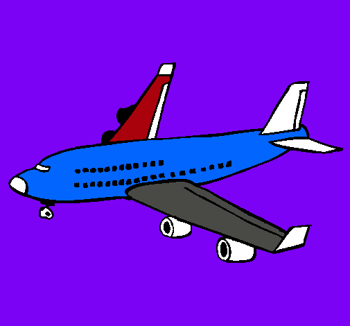 Dibujo Avión de pasajeros pintado por uvas