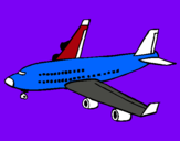 Dibujo Avión de pasajeros pintado por uvas