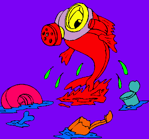 Dibujo Contaminación marina pintado por yerai8