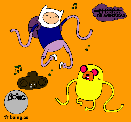 Finn y Jake escuchando música