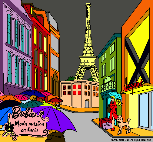 Dibujo Barbie en la Torre Eiffel pintado por PEPITAYO5