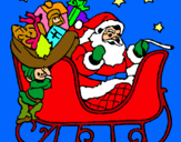 Dibujo Papa Noel en su trineo pintado por stephany1