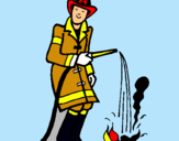 Dibujo Bombero sofocando fuego pintado por ruco530827