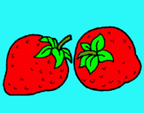 Dibujo fresas pintado por frutos