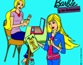 Dibujo Barbie y su hermana merendando pintado por rousmery