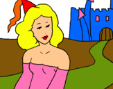 Dibujo Princesa y castillo pintado por princessssss