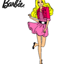 Dibujo Barbie informal pintado por yeso