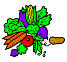 Dibujo verduras pintado por estephania