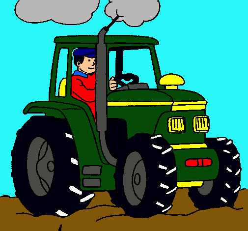 Tractor en funcionamiento