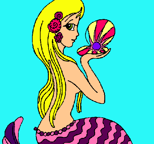 Dibujo Sirena y perla pintado por 2000ara