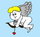 Dibujo Cupido pintado por AYALA