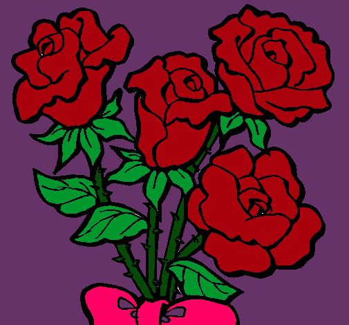 Dibujo Ramo de rosas pintado por lorena886