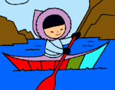 Dibujo Canoa esquimal pintado por 555556666