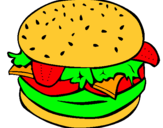 Dibujo Hamburguesa completa pintado por kjlxenwzglnl