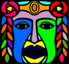 Dibujo Máscara Maya pintado por melosa