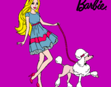 Dibujo Barbie paseando a su mascota pintado por yudsangely