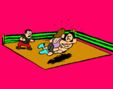 Dibujo Lucha en el ring pintado por laiaa