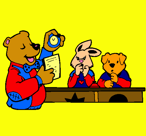 Profesor oso y sus alumnos