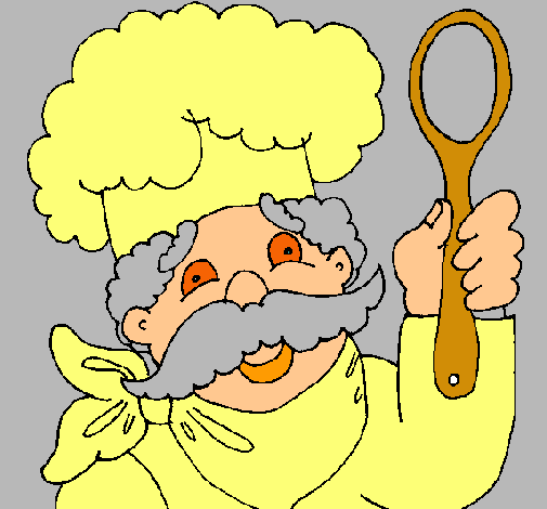 Dibujo Chef con bigote pintado por melosa