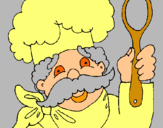 Dibujo Chef con bigote pintado por melosa
