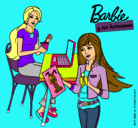 Dibujo Barbie y su hermana merendando pintado por maruchy2001