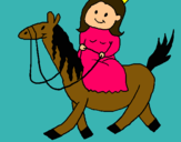 Dibujo Princesa a caballo pintado por Florchuu