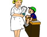 Dibujo Enfermera y niño pintado por mariialejita