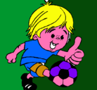 Dibujo Chico jugando a fútbol pintado por gadi