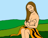 Dibujo Madre con su bebe pintado por rosser