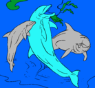 Dibujo Delfines jugando pintado por osmara