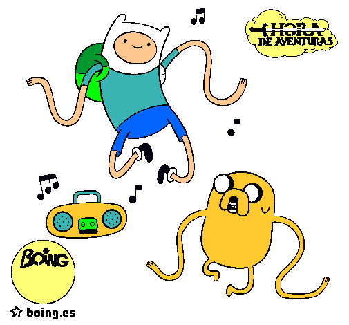 Finn y Jake escuchando música