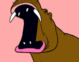 Dibujo Hipopótamo con la boca abierta pintado por ssssssssssss
