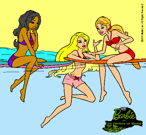 Dibujo Barbie y sus amigas pintado por PEPITAYO5