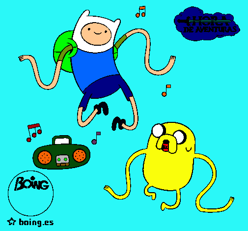 Finn y Jake escuchando música