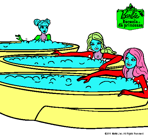 Barbie y sus amigas en el jacuzzi