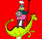 Dibujo Caballero San Jorge y el dragon pintado por kometa