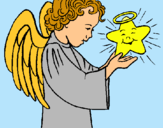 Dibujo Ángel y estrella pintado por ASUSENA