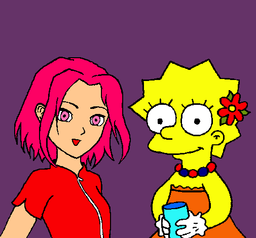 Dibujo Sakura y Lisa pintado por angel11