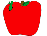Dibujo Gusano en la fruta pintado por 544864684854