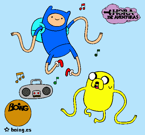 Finn y Jake escuchando música