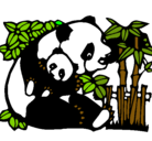 Dibujo Mama panda pintado por manex