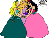 Dibujo Barbie y sus amigas princesas pintado por vanetxu